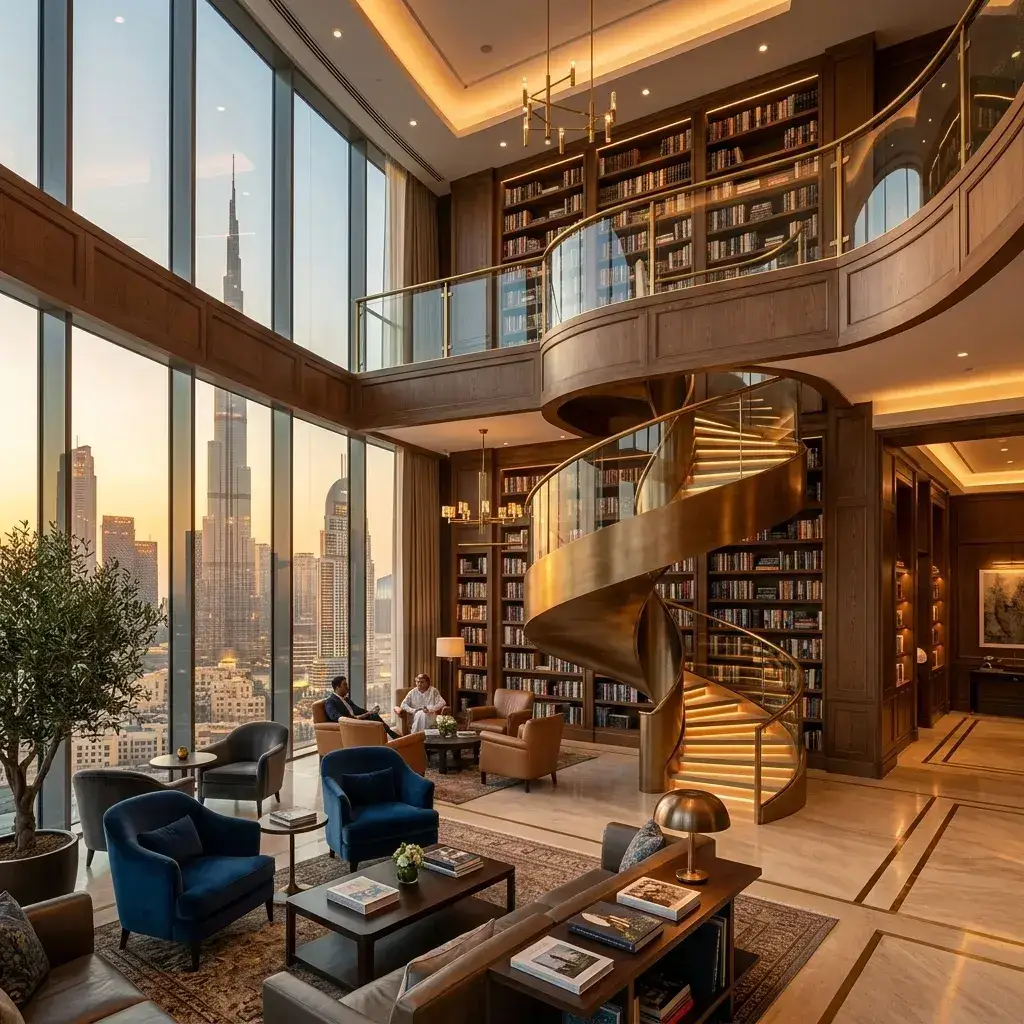 The Archive by Imtiaz two-storey luxury library amenities